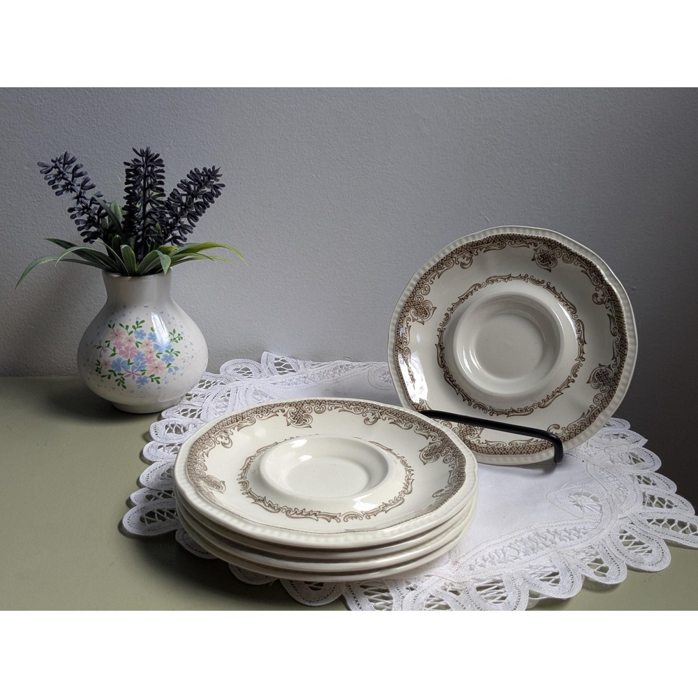 Set of 5 Shakespeare's Sonnets Kensington Ironstone Saucers England